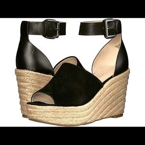 Marc Fisher Cala Leather Peep Toe Wedge
